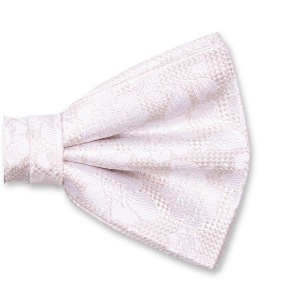 Weiße Fliege mit Jacquard-Spitzenmuster (2)