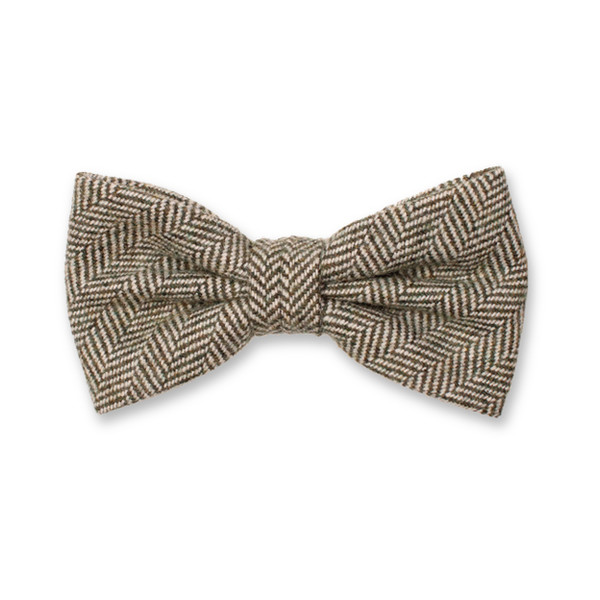 Olivgrün Fliege mit Fischgrätenmuster – Wolle (1)