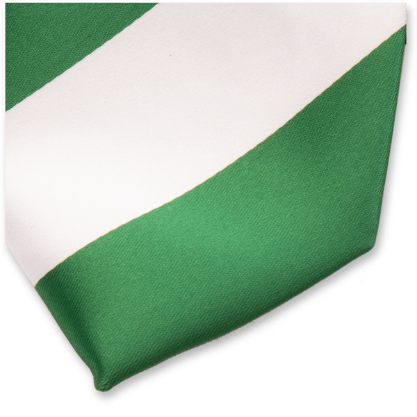 Krawatte Breite Streifen - Grün/Weiß (2)