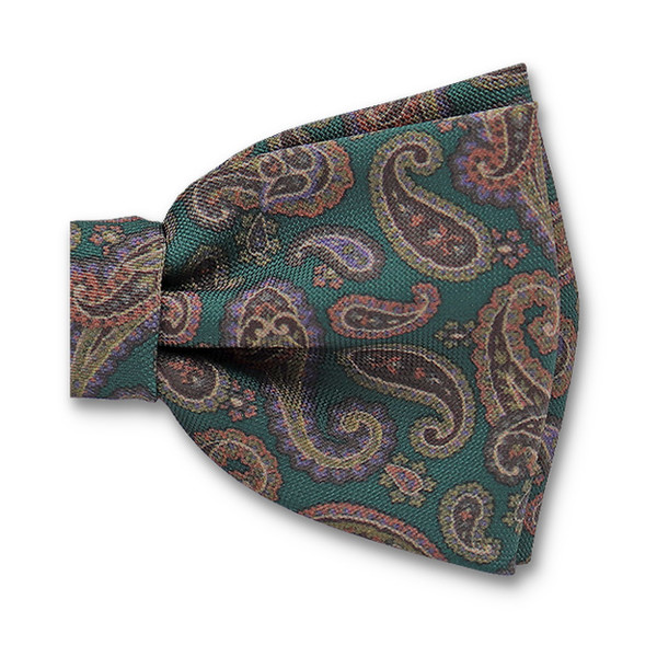 Dunkelgrüne Paisley-Fliege (2)