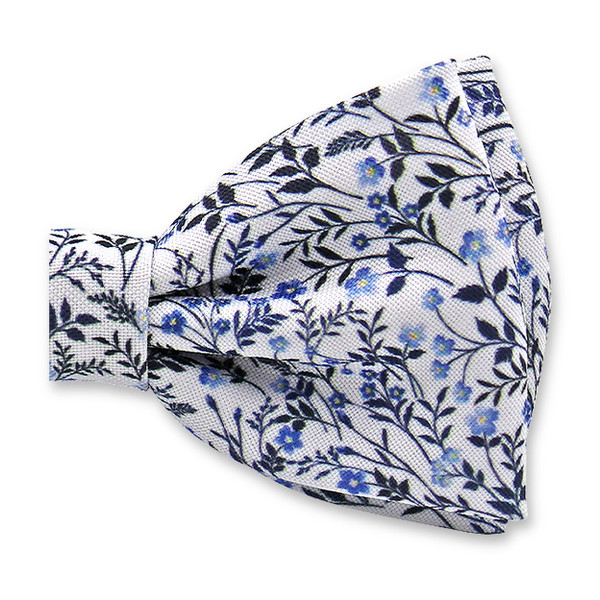 Blaue-Weiße Fliege mit Blumenmuster (2)