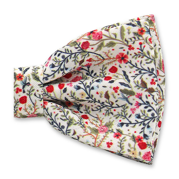 Grün-Rote Fliege mit Blumenmuster (2)