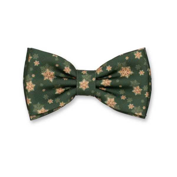 Weihnachtsfliege Grün - Goldene Schneesterne (1)