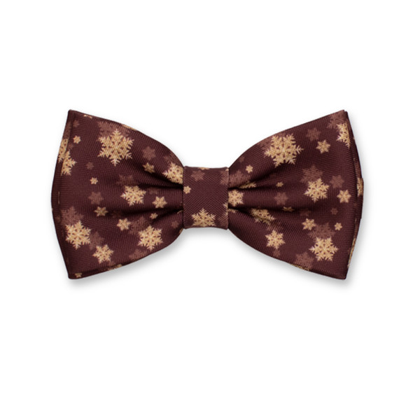 Weihnachtsfliege Bordeauxrot - Goldene Schneesterne (1)