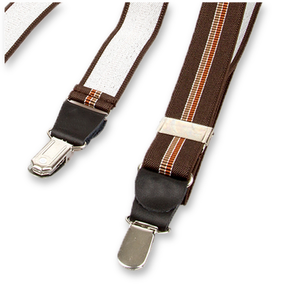 Schmale braun gestreifte Hosenträger  (2)