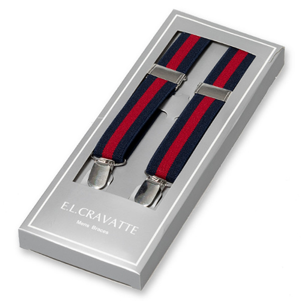 Schmale Gestreifte Hosenträger Blau Rot (1)