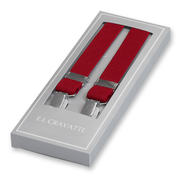 Dunkelrote schmale Hosenträger (1)