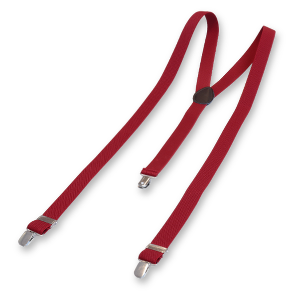 Dunkelrote schmale Hosenträger (2)