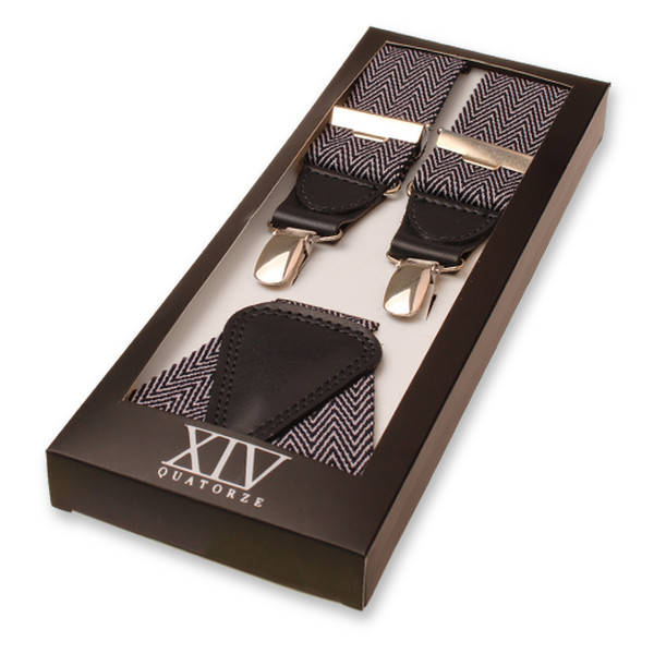 XIV Hosenträger - Fischgrätmuster Dunkelblau (1)