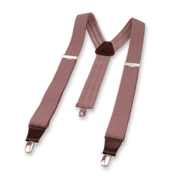 XIV Hosenträger - Fischgrätmuster Burgunderrot (2)