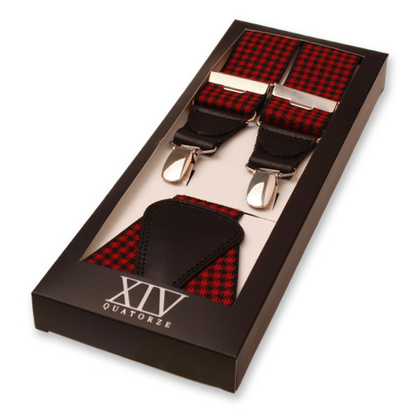 XIV Hosenträger - Hahnentrittmuster Rot (1)