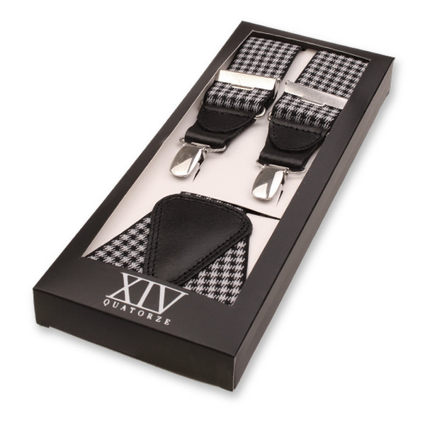 XIV Hosenträger - Hahnentrittmuster Schwarz (1)