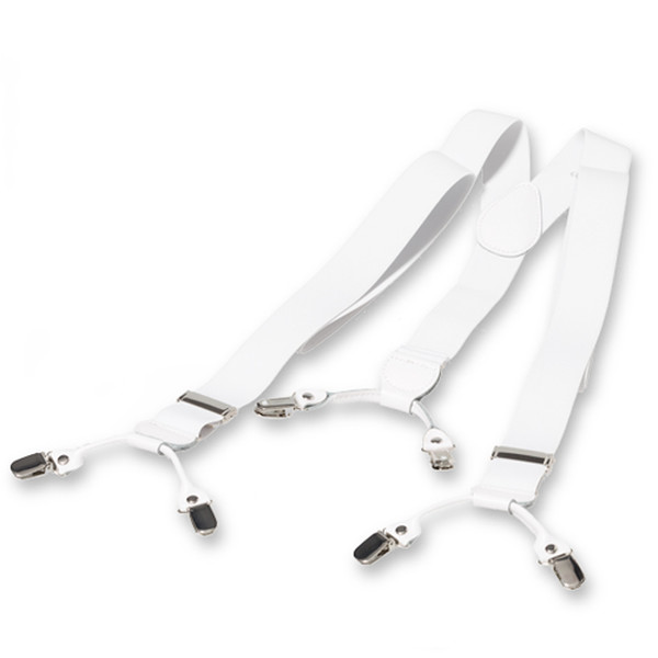 Weiße Hosenträger mit Klammern (2)