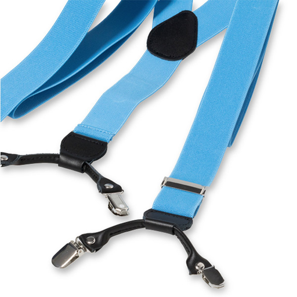 Hellblaue Hosenträger mit Klammern (3)