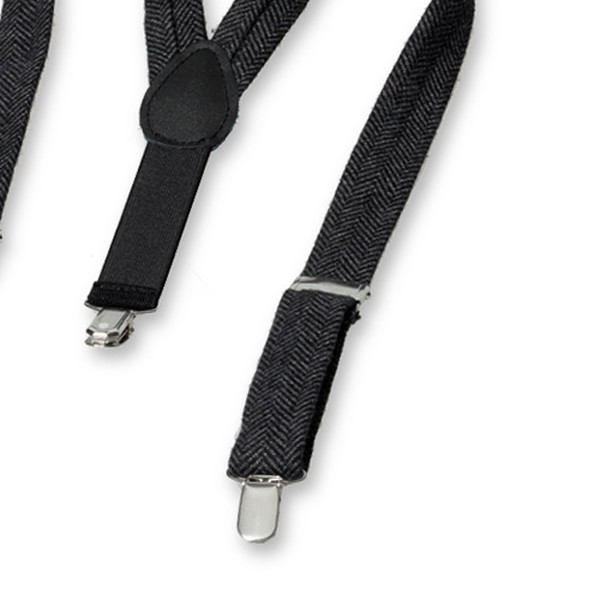 Grau- Schwarz Hosenträger für Kinder aus Woll (3)