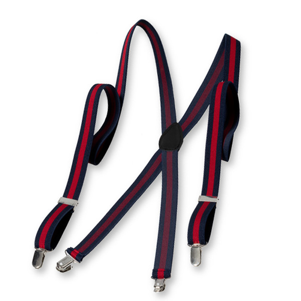 Gestreifte Hosenträger Blau Rot für Damen (2)