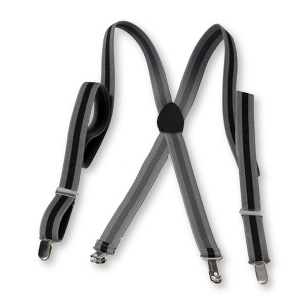 Gestreifte Hosenträger für Damen Schwarz Grau (2)
