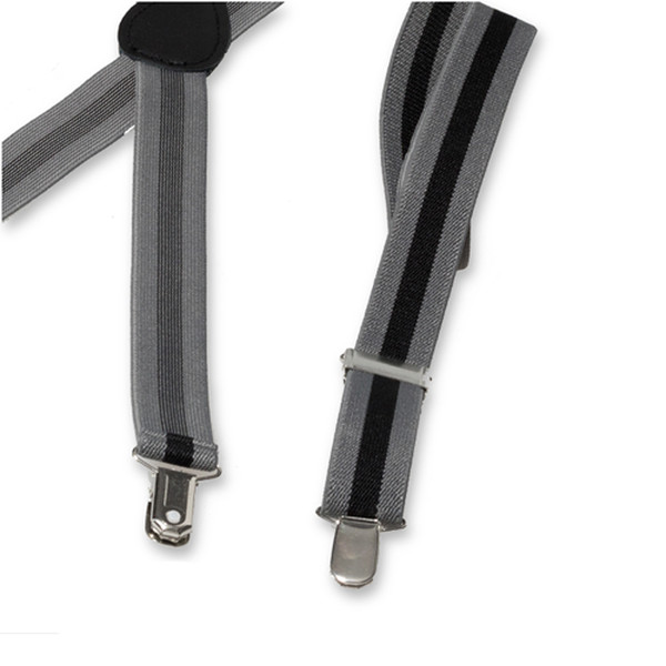 Gestreifte Hosenträger für Damen Schwarz Grau (3)