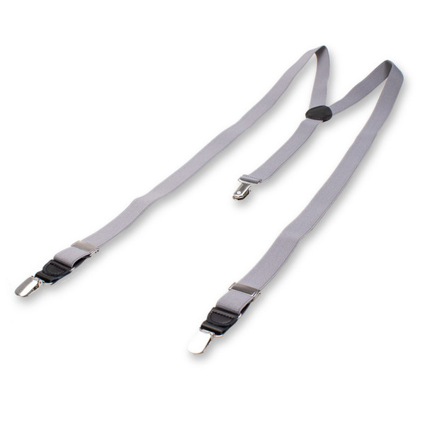 Schmale hellgraue Hosenträger für Damen (3)