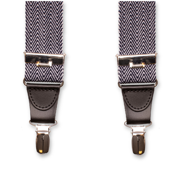 XIV Hosenträger - Fischgrätmuster Dunkelblau (4)