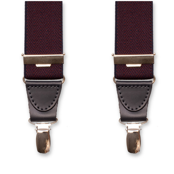 XIV Hosenträger - Fischgrätmuster Rot Blau (4)