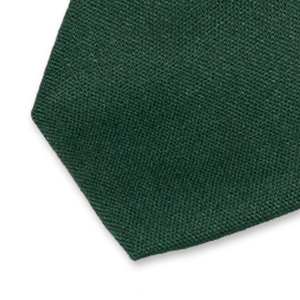 Dunkelgrüne Krawatte aus Leinen  (2)