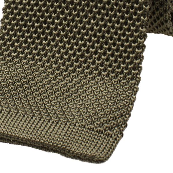 Olivgrüne Strickkrawatte - Seide (2)