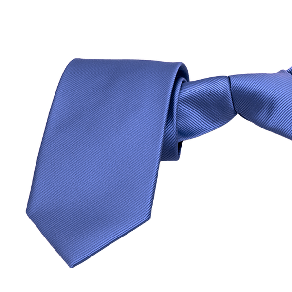 Clipkrawatte Blau - Rippenstruktur (2)