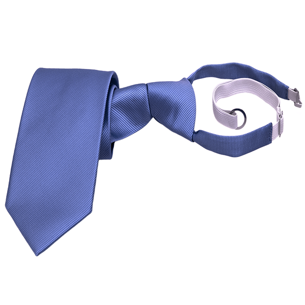 Clipkrawatte Blau - Rippenstruktur (3)