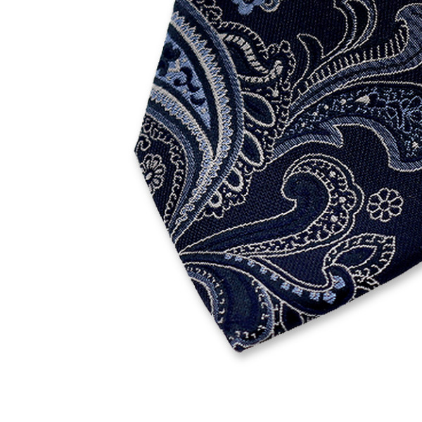 Dunkelblaue Krawatte Paisley (2)