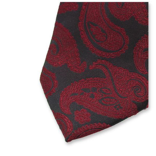 Luxuskrawatte Barock Rot Schwarz (2)