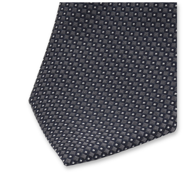 Krawatte Anthrazit - Dunkelblaues Muster (2)