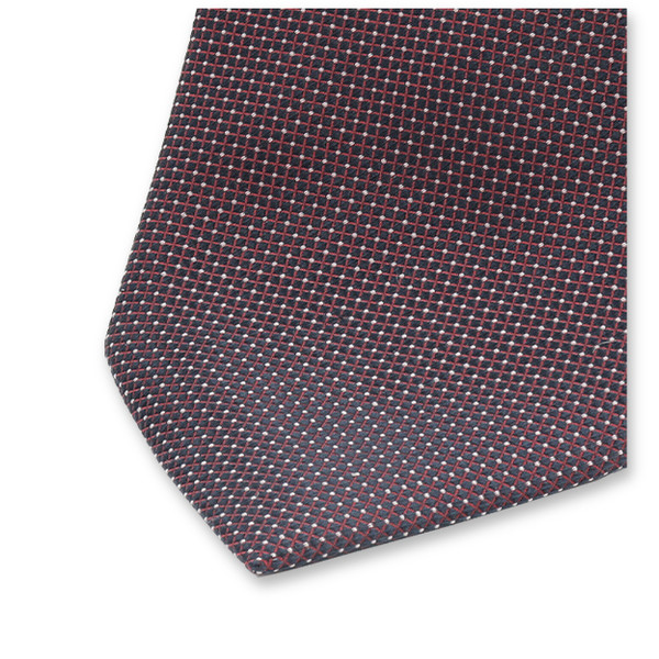 Burgunderrote Luxuskrawatte mit hellgrauen Punkten (2)