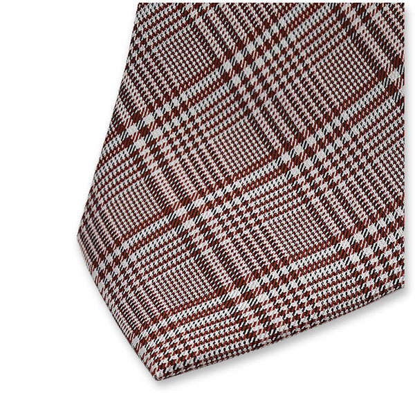 Krawatte Orange Braun Kariert (2)