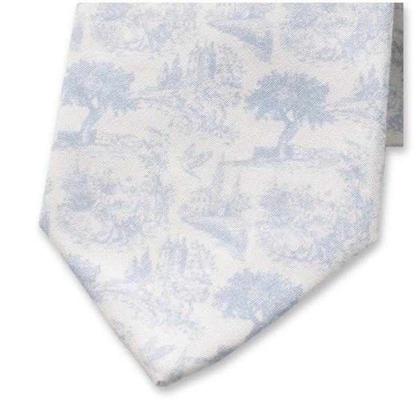Baumwollkrawatte Toile de Jouy - Hellblau (2)