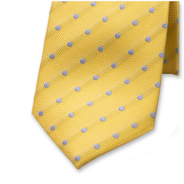 Gelb Krawatte - Hellblau Polka Dot (2)
