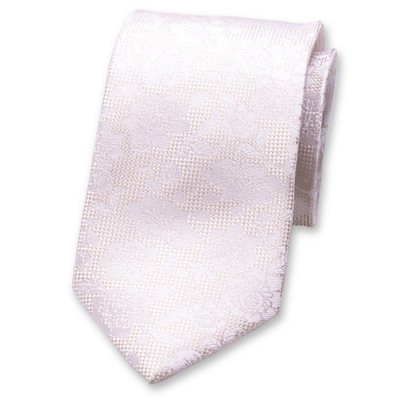 Weiße Krawatte - Jacquard-Spitzenmuster (1)