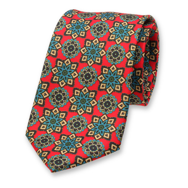 Hellrote Medaillon-Krawatte (1)
