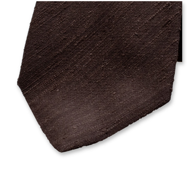 Dunkelbraune Krawatte - Italienische Seide (2)