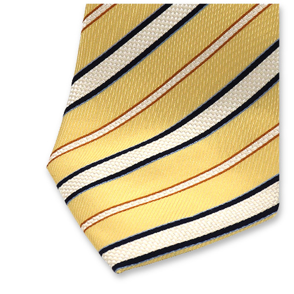 Gelb, weiß und blau gestreifte Krawatte (2)