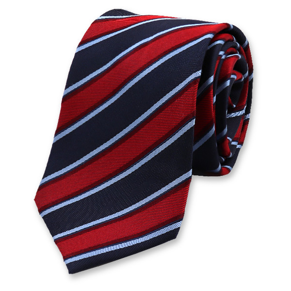 Blau - Rot Gestreifte Krawatte (1)