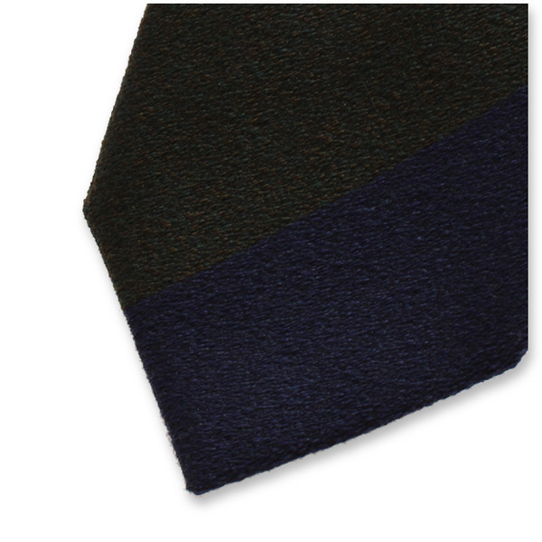 Blockstreifen-Krawatte Dunkelblau - Grün - Grau (3)