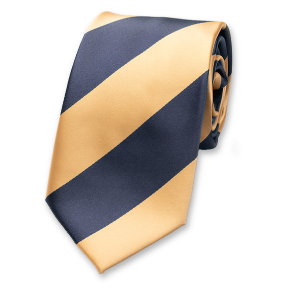 Krawatte gelb/dunkelblau - breite Streifen (1)