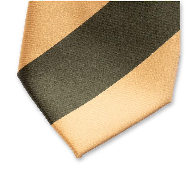 Krawatte Breite Streifen - Grün Gold (1)