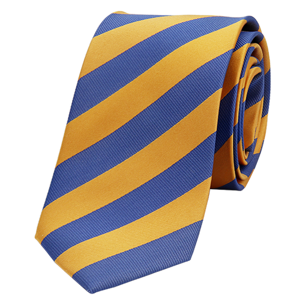Streifenkrawatte gelb/blau (1)