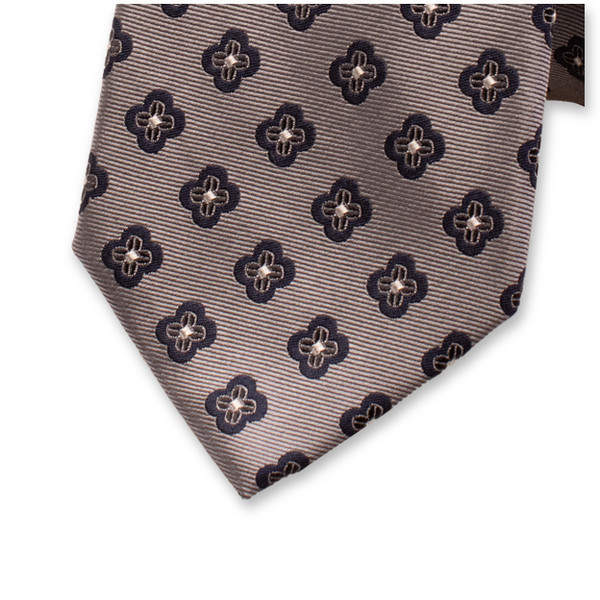 Graue Luxus Krawatte Blaues Blumen (2)