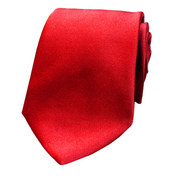 Rote Krawatte – italienische Satinseide (1)