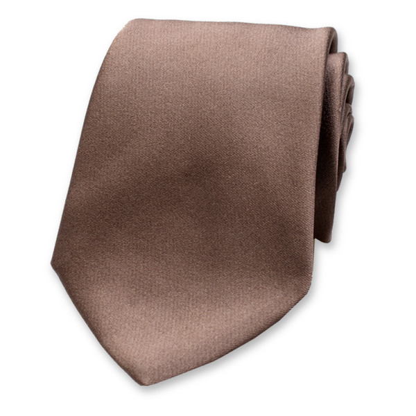 Taupe Krawatte - Italienische Satinseide (1)