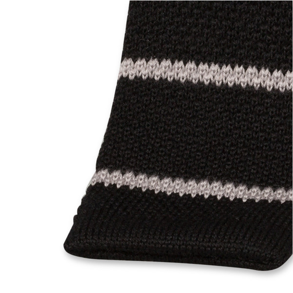 Gestrickte Krawatte Schwarz Grau (2)