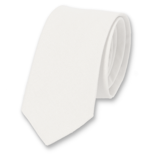 Weiße Krawatte aus Leinen (1)